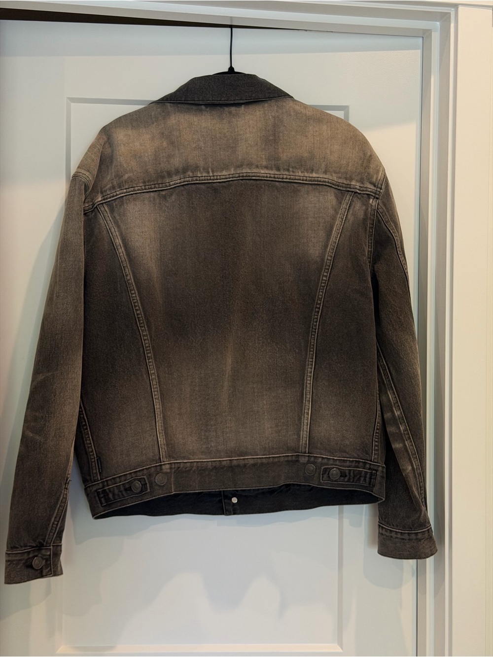 Balenciaga Oversized Washed Black Denim Jacket Size 34 - Picture 6 of 8